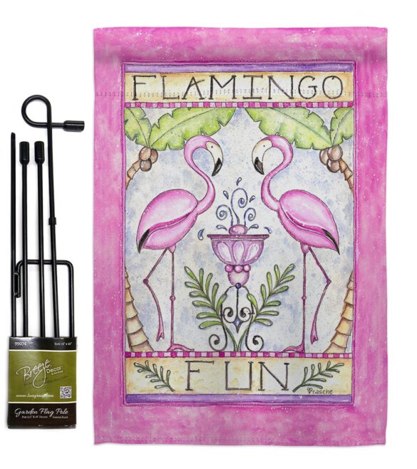 Flamingo Fun - Birds Garden Friends Vertical Impressions Decorative Flags HG105044 Made In USA - Image 4