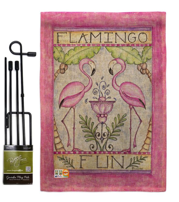 Flamingo Fun - Birds Garden Friends Vertical Impressions Decorative Flags HG105044 Made In USA - Image 9