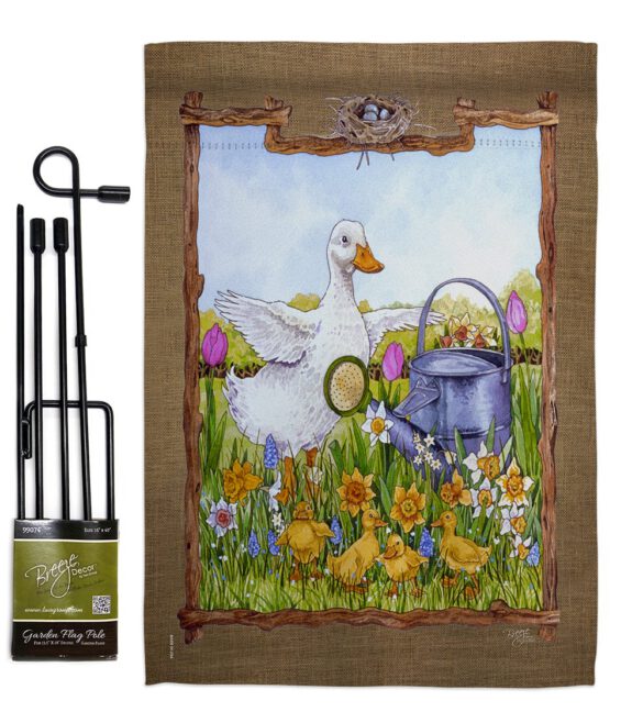 Duck & Duckies - Birds Garden Friends Vertical Impressions Decorative Flags HG105046 Made In USA - Image 4