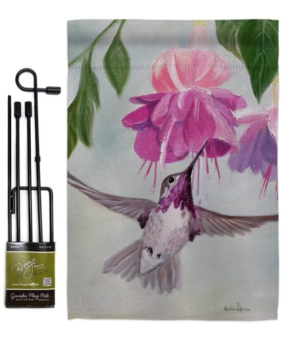 Flight of Hummingbird - Birds Garden Friends Vertical Impressions Decorative Flags HG105047 Made In USA - Image 4