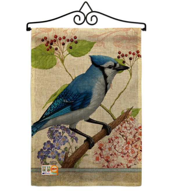 Blue Jay Floral - Birds Garden Friends Vertical Impressions Decorative Flags HG191052 Made In USA - Image 10
