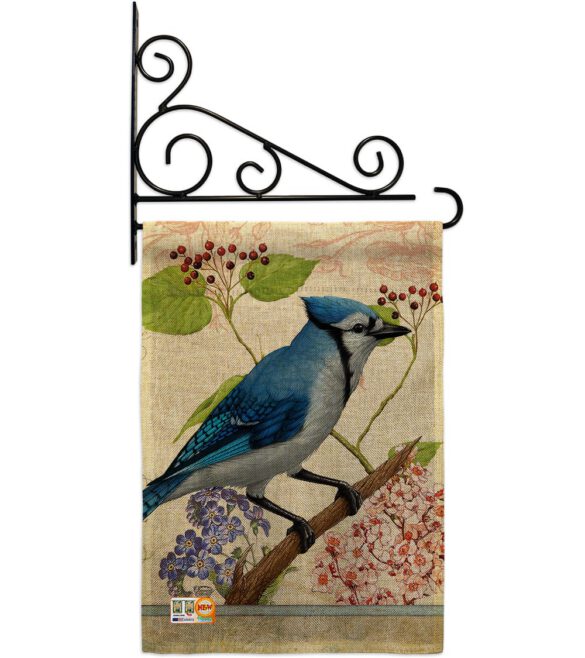 Blue Jay Floral - Birds Garden Friends Vertical Impressions Decorative Flags HG191052 Made In USA - Image 12