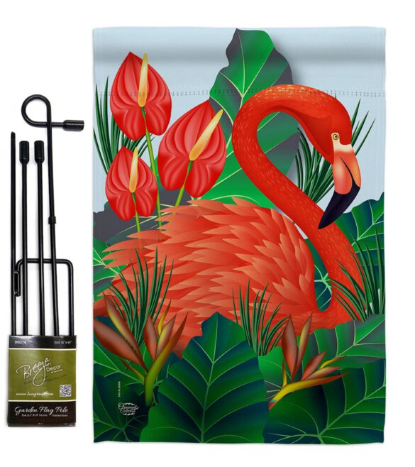 Flamingo Paradise - Birds Garden Friends Vertical Impressions Decorative Flags HG192121 Made In USA - Image 4