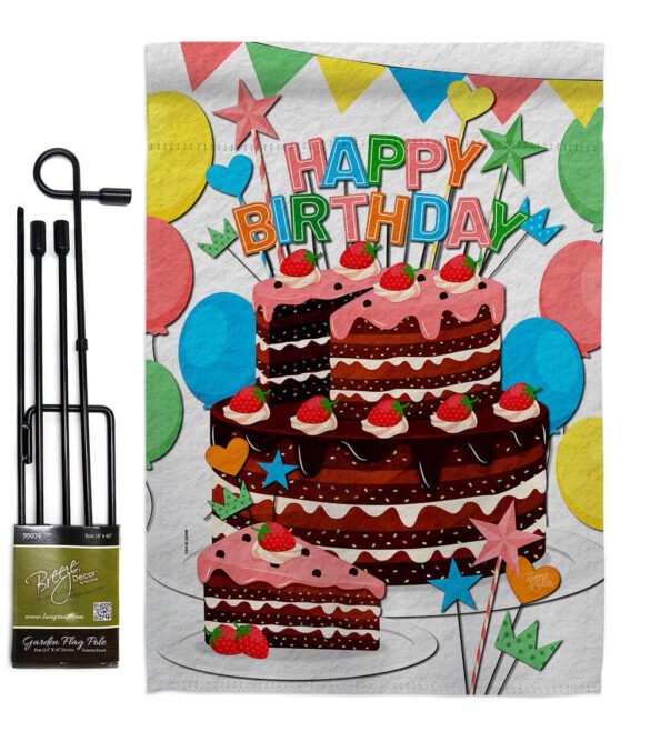 Birthday Wish - Party Celebration Special Occasion Vertical Impressions Decorative Flags HG120259 Made In USA - Image 4