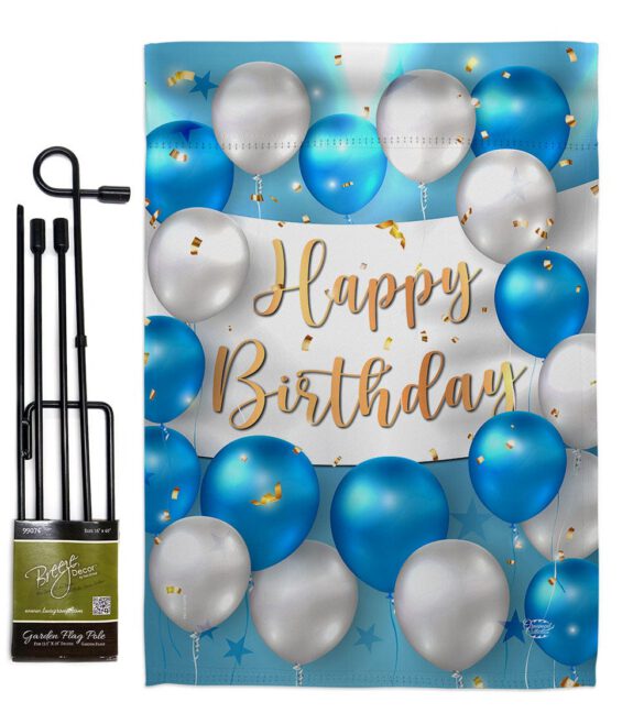 Birthday Balloons - Party Celebration Special Occasion Vertical Impressions Decorative Flags HG190055 Made In USA - Image 4