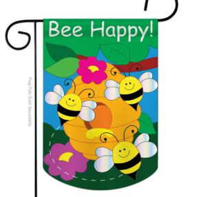 Bee Happy - Bugs & Frogs Garden Friends Vertical Applique Decorative Flags HG104062