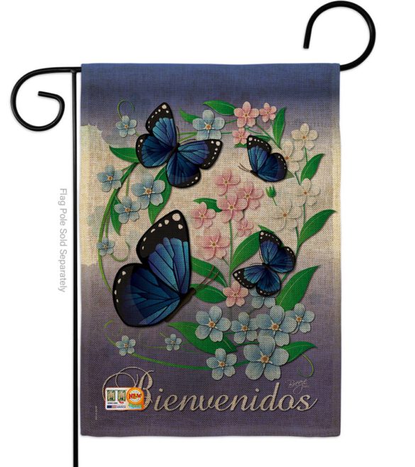 Bienvenidos Mariposas Celestes - Bugs & Frogs Garden Friends Vertical Impressions Decorative Flags HG104073 Made In USA - Image 8