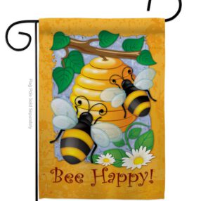 Bee Happy - Bugs & Frogs Garden Friends Vertical Impressions Decorative Flags HG104077 Made In USA