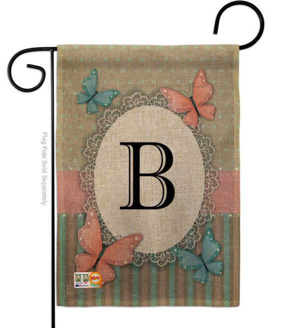 Butterflies B Initial - Bugs & Frogs Garden Friends Vertical Impressions Decorative Flags HG130132 Made In USA - Image 8