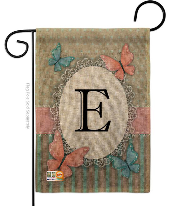 Butterflies E Initial - Bugs & Frogs Garden Friends Vertical Impressions Decorative Flags HG130135 Made In USA - Image 8