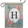Butterflies H Initial - Bugs & Frogs Garden Friends Vertical Impressions Decorative Flags HG130138 Made In USA