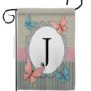 Butterflies J Initial - Bugs & Frogs Garden Friends Vertical Impressions Decorative Flags HG130140 Made In USA