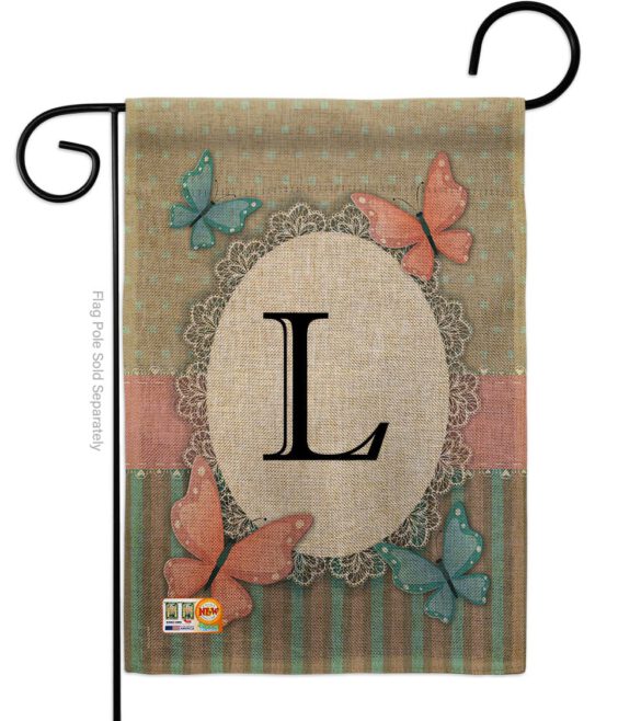Butterflies L Initial - Bugs & Frogs Garden Friends Vertical Impressions Decorative Flags HG130142 Made In USA - Image 8