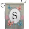 Butterflies S Initial - Bugs & Frogs Garden Friends Vertical Impressions Decorative Flags HG130149 Made In USA