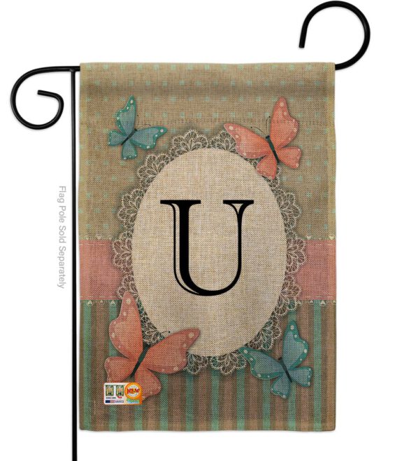 Butterflies U Initial - Bugs & Frogs Garden Friends Vertical Impressions Decorative Flags HG130151 Made In USA - Image 8