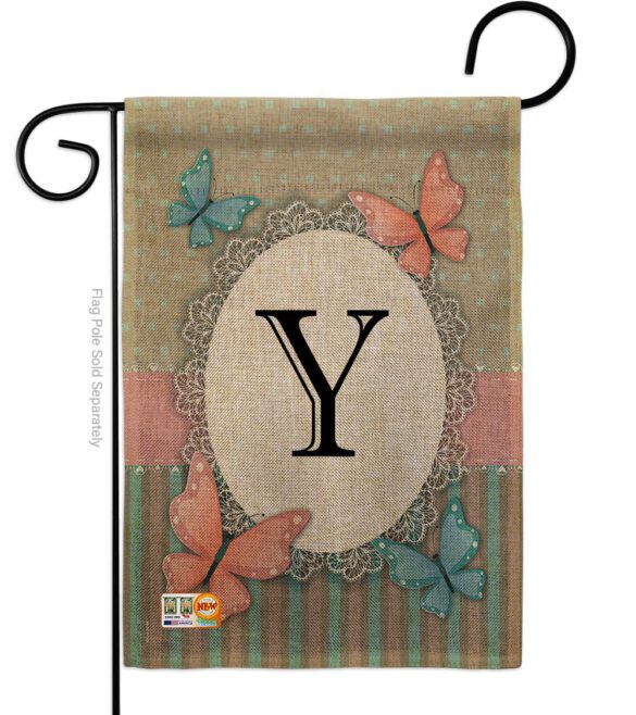 Butterflies Y Initial - Bugs & Frogs Garden Friends Vertical Impressions Decorative Flags HG130155 Made In USA - Image 8