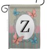 Butterflies Z Initial - Bugs & Frogs Garden Friends Vertical Impressions Decorative Flags HG130156 Made In USA