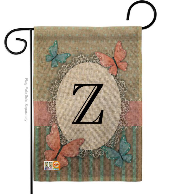 Butterflies Z Initial - Bugs & Frogs Garden Friends Vertical Impressions Decorative Flags HG130156 Made In USA - Image 8