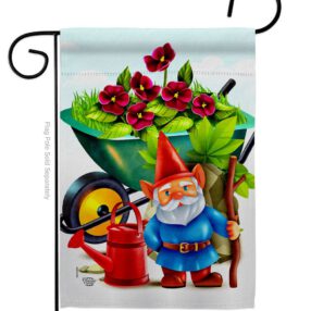 Garden Gnome - Bugs & Frogs Garden Friends Vertical Impressions Decorative Flags HG192457 Made In USA