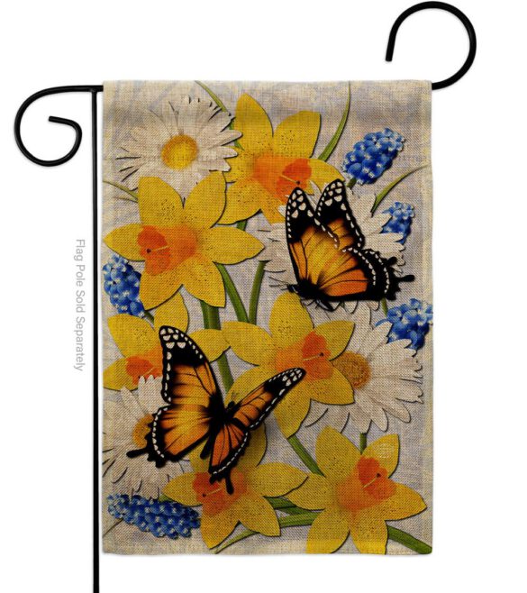 Daffodil & Butterflies - Bugs & Frogs Garden Friends Vertical Impressions Decorative Flags HG192670 Made In USA - Image 13