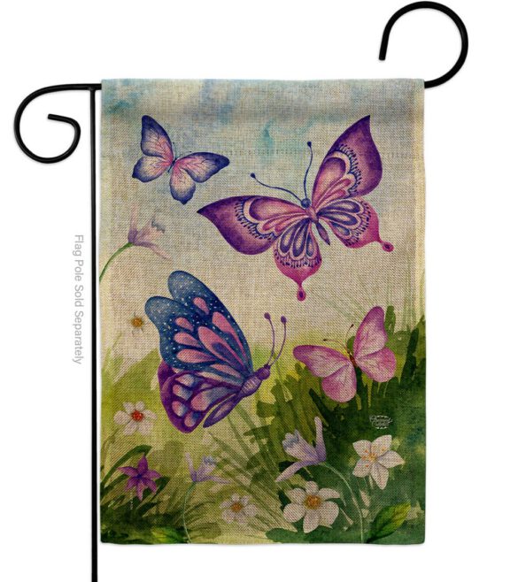 Butterflies Field - Bugs & Frogs Garden Friends Vertical Impressions Decorative Flags HG192698 Made In USA - Image 13