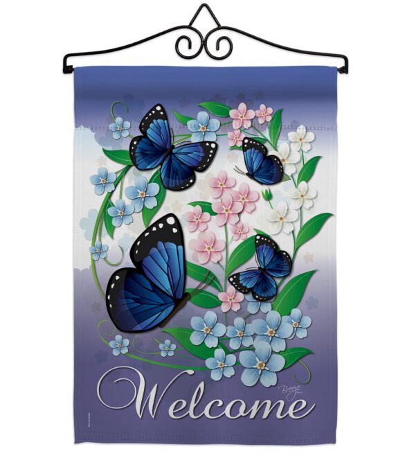 Blue Butterflies - Bugs & Frogs Garden Friends Vertical Impressions Decorative Flags HG104069 Imported - Image 7