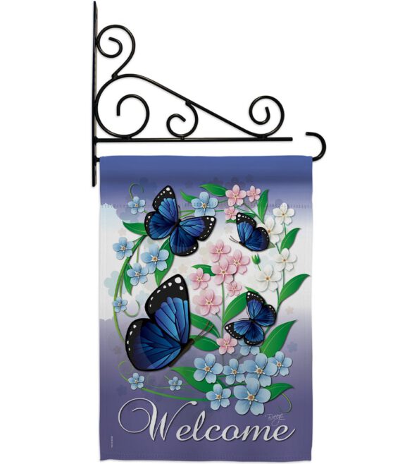 Blue Butterflies - Bugs & Frogs Garden Friends Vertical Impressions Decorative Flags HG104069 Imported - Image 11