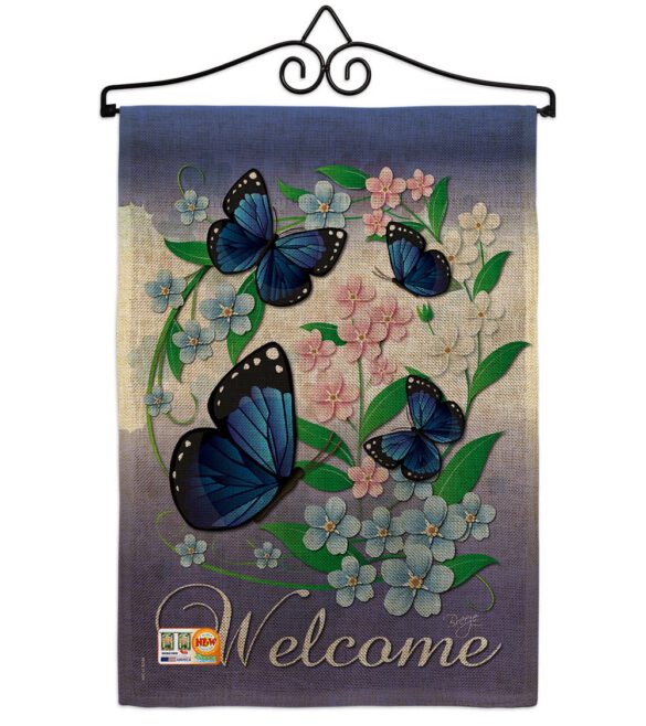 Blue Butterflies - Bugs & Frogs Garden Friends Vertical Impressions Decorative Flags HG104069 Imported - Image 10