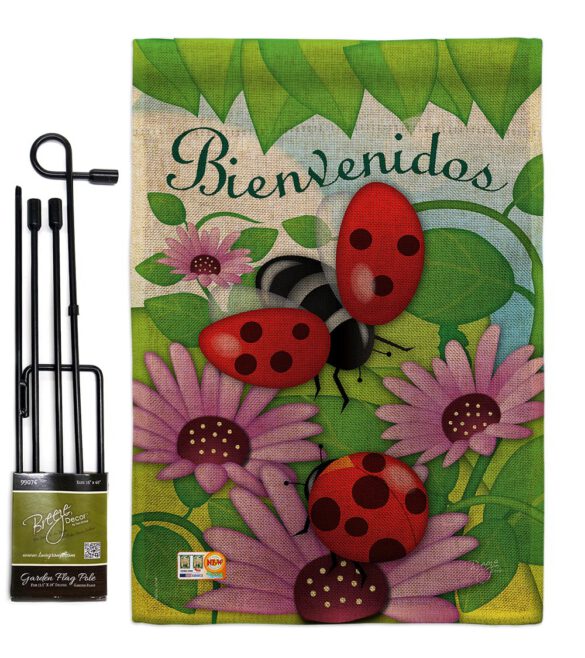 Bienvenidos Tortolitas - Bugs & Frogs Garden Friends Vertical Impressions Decorative Flags HG104074 Imported - Image 9