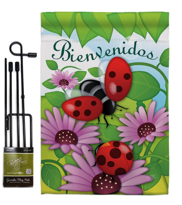 Bienvenidos Tortolitas - Bugs & Frogs Garden Friends Vertical Impressions Decorative Flags HG104074 Imported - Image 4