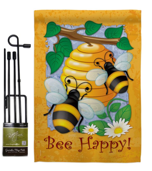Bee Happy - Bugs & Frogs Garden Friends Vertical Impressions Decorative Flags HG104077 Made In USA - Image 4