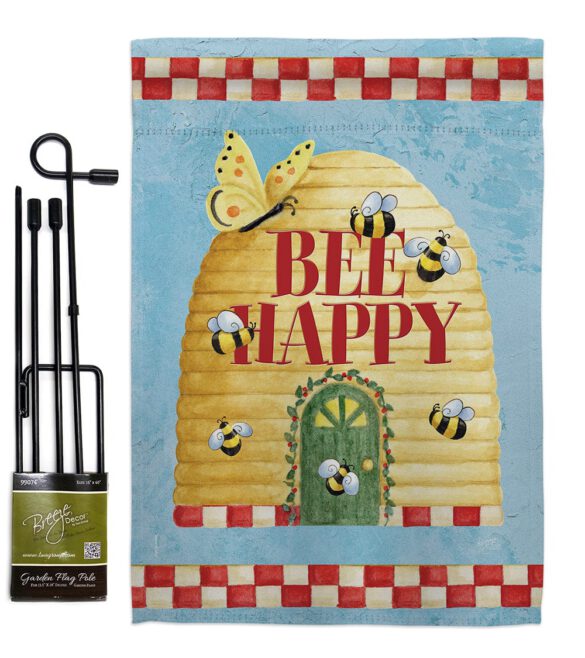 Bee Happy Hive - Bugs & Frogs Garden Friends Vertical Impressions Decorative Flags HG104089 Made In USA - Image 4