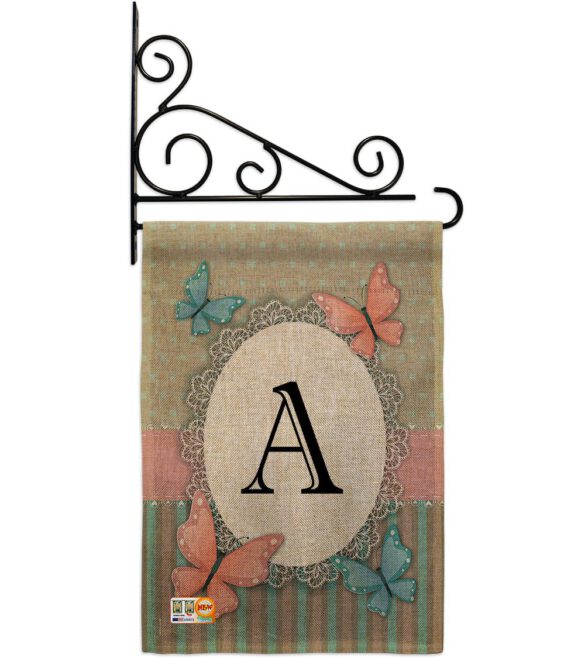 Butterflies A Initial - Bugs & Frogs Garden Friends Vertical Impressions Decorative Flags HG130131 Made In USA - Image 12