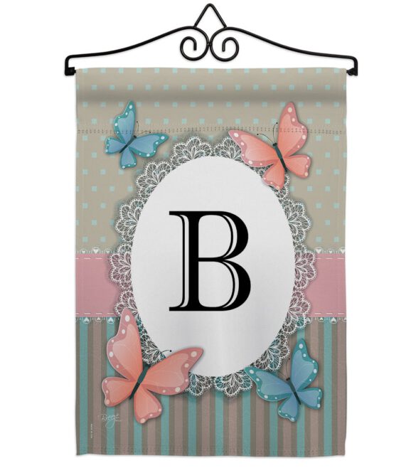 Butterflies B Initial - Bugs & Frogs Garden Friends Vertical Impressions Decorative Flags HG130132 Made In USA - Image 7