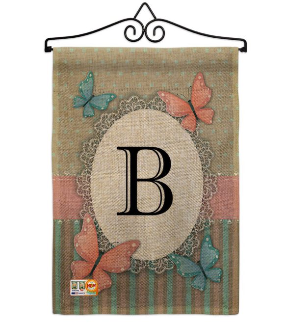 Butterflies B Initial - Bugs & Frogs Garden Friends Vertical Impressions Decorative Flags HG130132 Made In USA - Image 10