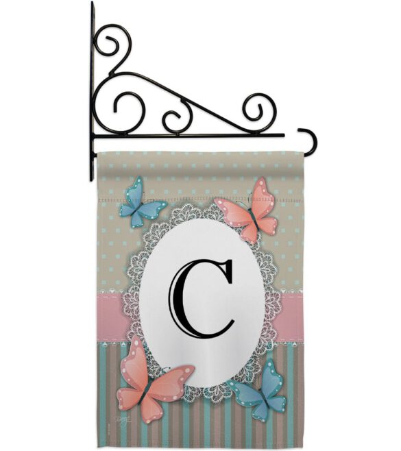 Butterflies C Initial - Bugs & Frogs Garden Friends Vertical Impressions Decorative Flags HG130133 Made In USA - Image 11