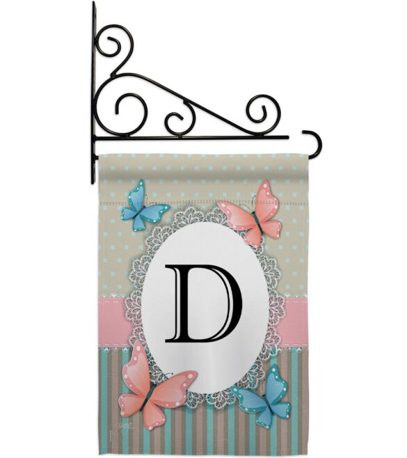 Butterflies D Initial - Bugs & Frogs Garden Friends Vertical Impressions Decorative Flags HG130134 Made In USA - Image 11