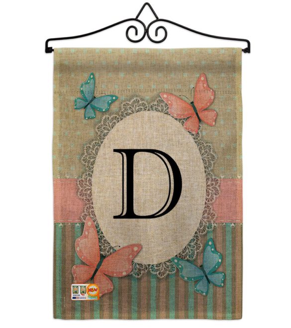 Butterflies D Initial - Bugs & Frogs Garden Friends Vertical Impressions Decorative Flags HG130134 Made In USA - Image 10