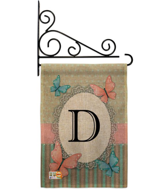 Butterflies D Initial - Bugs & Frogs Garden Friends Vertical Impressions Decorative Flags HG130134 Made In USA - Image 12