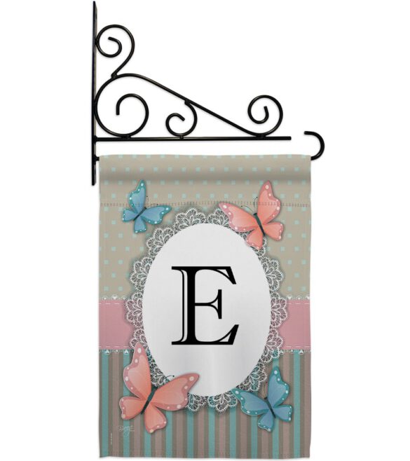 Butterflies E Initial - Bugs & Frogs Garden Friends Vertical Impressions Decorative Flags HG130135 Made In USA - Image 11