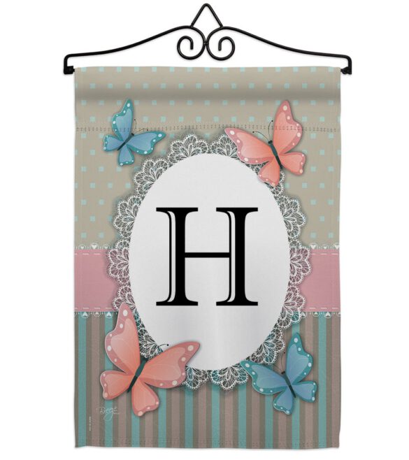 Butterflies H Initial - Bugs & Frogs Garden Friends Vertical Impressions Decorative Flags HG130138 Made In USA - Image 7