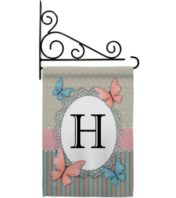 Butterflies H Initial - Bugs & Frogs Garden Friends Vertical Impressions Decorative Flags HG130138 Made In USA - Image 11