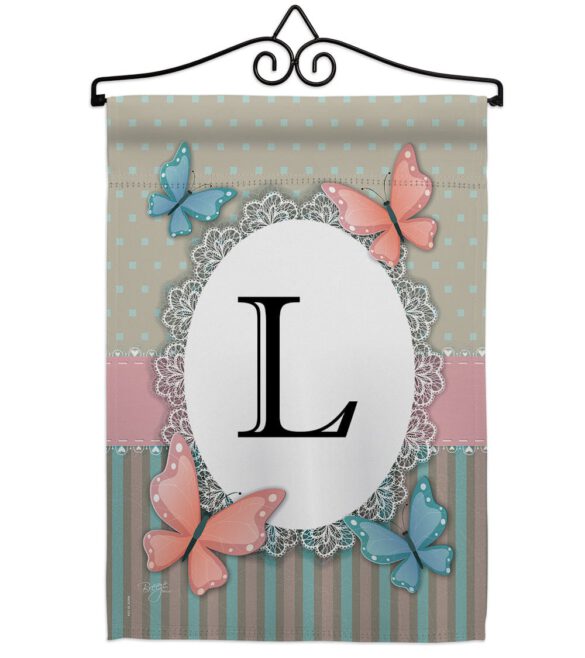 Butterflies L Initial - Bugs & Frogs Garden Friends Vertical Impressions Decorative Flags HG130142 Made In USA - Image 7