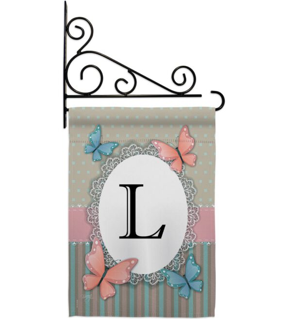 Butterflies L Initial - Bugs & Frogs Garden Friends Vertical Impressions Decorative Flags HG130142 Made In USA - Image 11