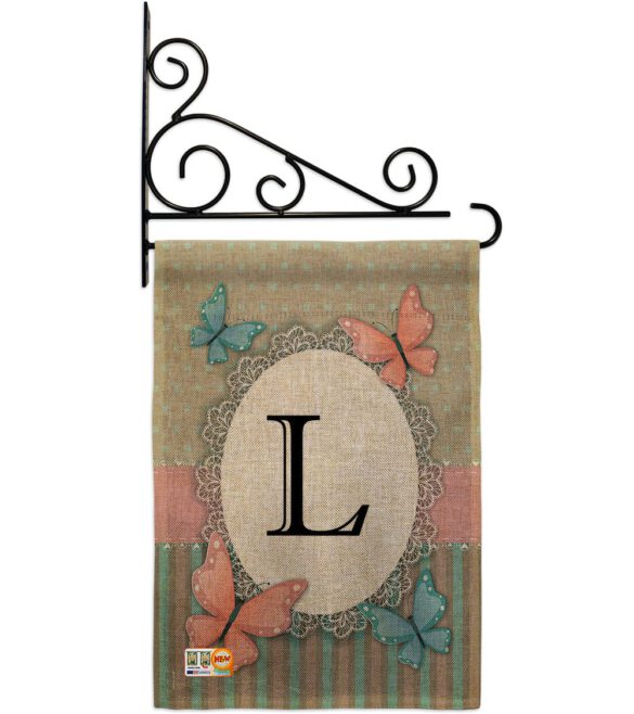 Butterflies L Initial - Bugs & Frogs Garden Friends Vertical Impressions Decorative Flags HG130142 Made In USA - Image 12