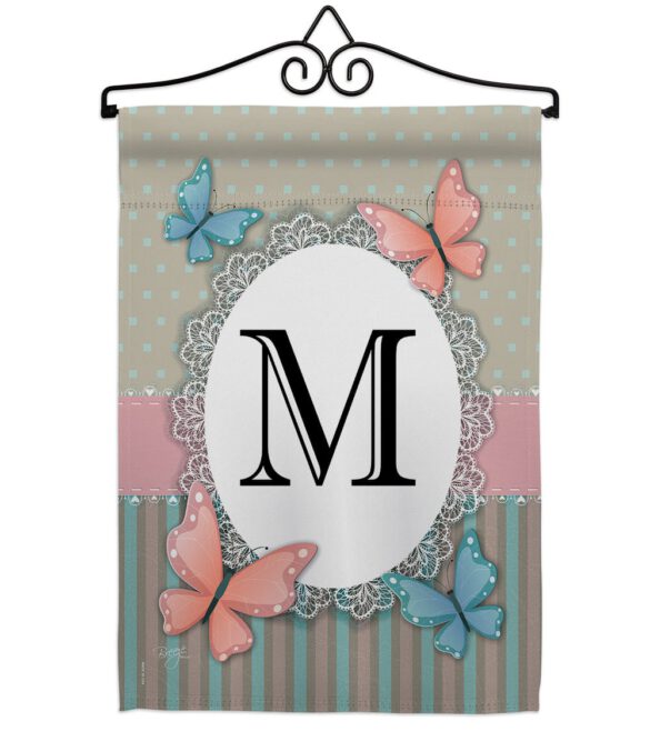 Butterflies M Initial - Bugs & Frogs Garden Friends Vertical Impressions Decorative Flags HG130143 Made In USA - Image 7