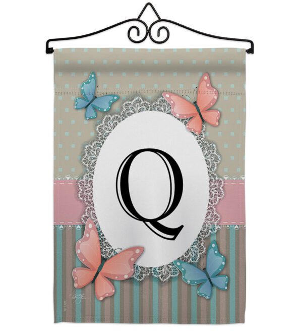 Butterflies Q Initial - Bugs & Frogs Garden Friends Vertical Impressions Decorative Flags HG130147 Made In USA - Image 7