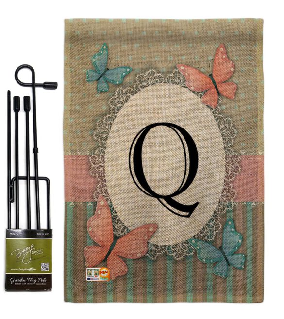 Butterflies Q Initial - Bugs & Frogs Garden Friends Vertical Impressions Decorative Flags HG130147 Made In USA - Image 9