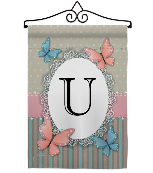 Butterflies U Initial - Bugs & Frogs Garden Friends Vertical Impressions Decorative Flags HG130151 Made In USA - Image 7
