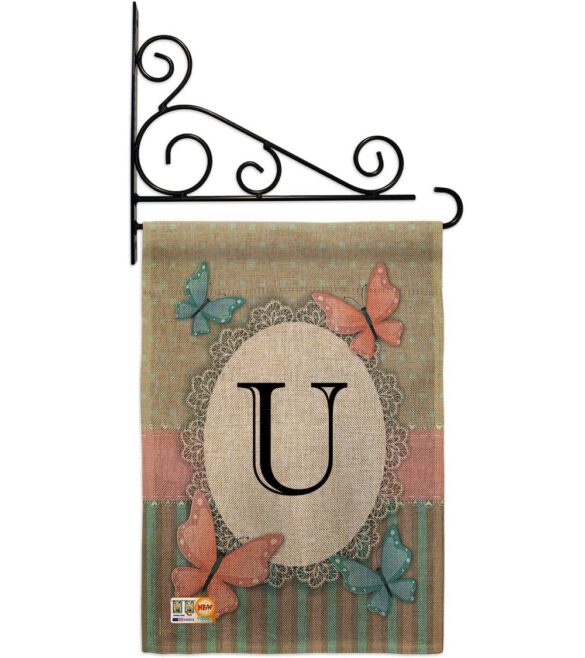 Butterflies U Initial - Bugs & Frogs Garden Friends Vertical Impressions Decorative Flags HG130151 Made In USA - Image 12